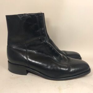 Florsheim Duke Side Zip Black Leather Boots 11087 Beatles Mens Size 10 D